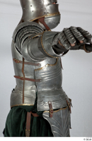  Photos Medieval Knight in plate armor 9 Green Gambeson Historical Medieval soldier plate armor upper body 0008.jpg